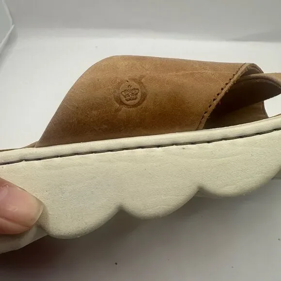 Born Women's Tan Leather Slide Sandals NWT - Picture 6 of 10